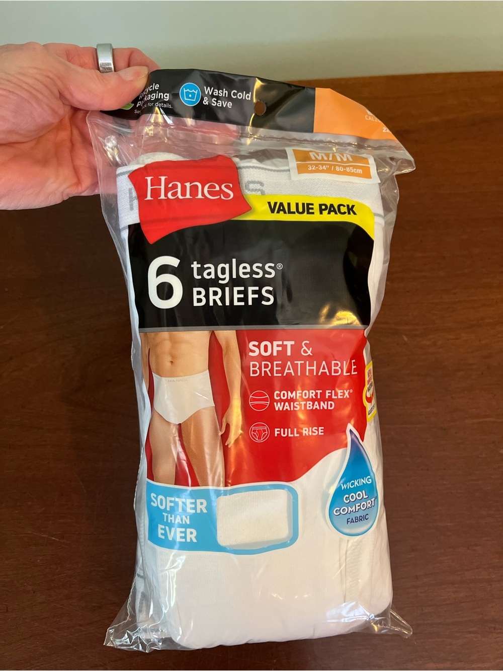 Hanes White 6-Pack Tagless Men’s Briefs Value Pack NWT